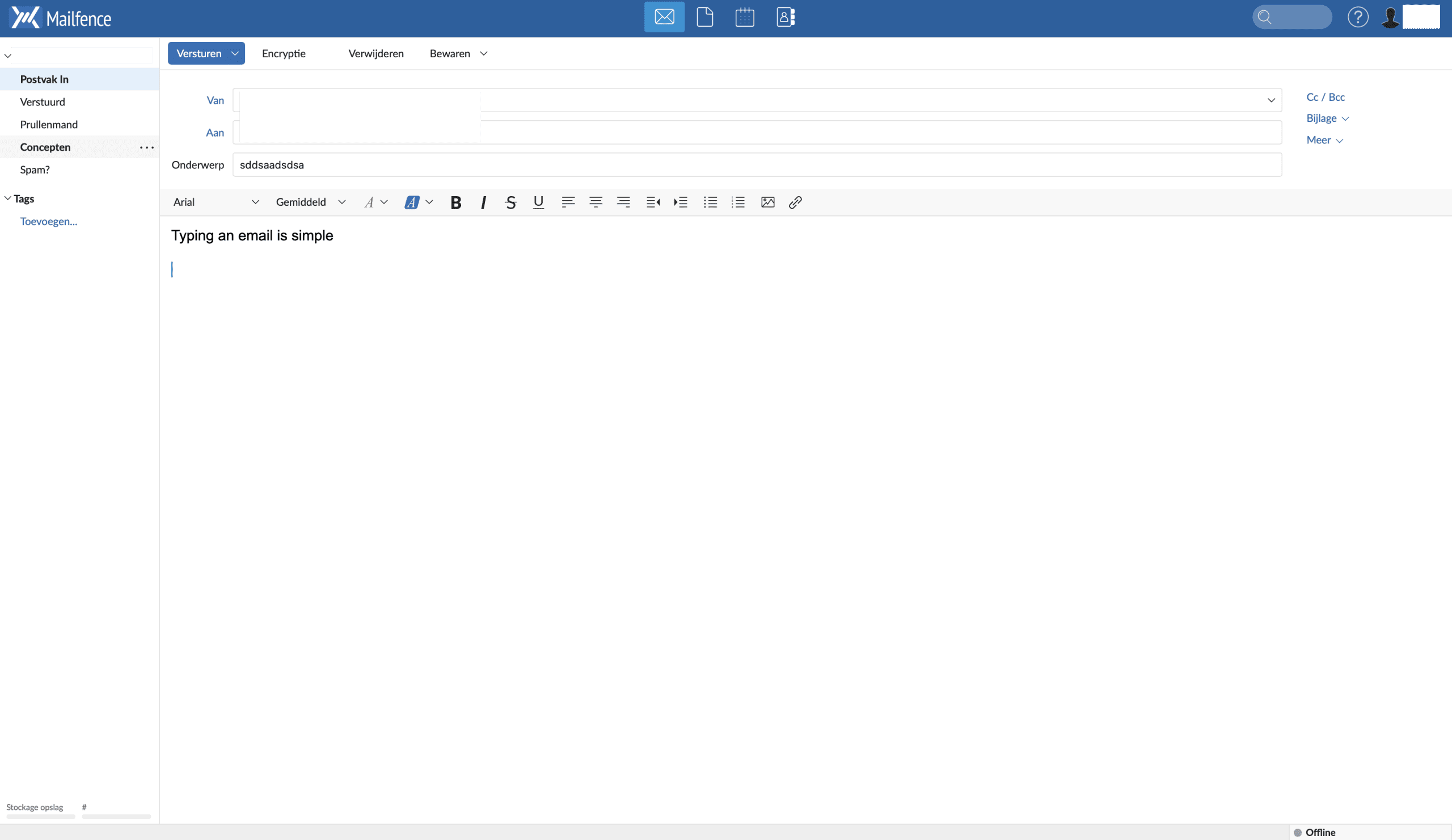 Mailfence E-Mail verfassen